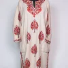 Rekhta Kashmiri Pheran In Raffal Wool With Hand Aari | White