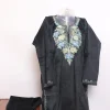 Rida Kashmiri Girls 2 Pc Pheran Set In Holland Velvet With Aari Work Black (6 to 7Y)
