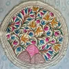 Roshan Gul Kashmiri Wool Namda with Multicolour Floral Garden and Arch Motifs – 4x4 Feet