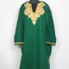 Ruhani Kashmiri Raffal Wool Hand Aari Embroidery Dark Green Pheran
