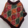 Zunaira Maroon Kashmiri Girls Poncho Aari Embroidered In Cashmilon