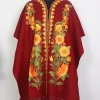 Ruqayya Red Kashmiri Cape Shawl with Aari Work in Cashmilon Wool