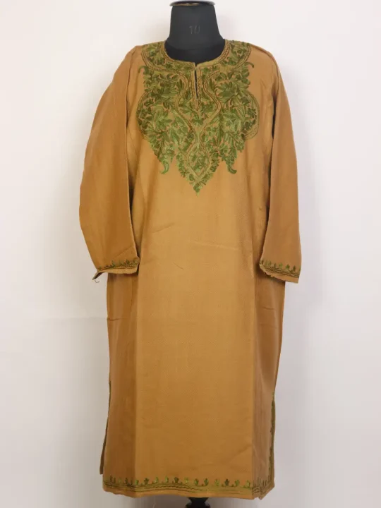 Saba Kashmiri Aari Embroidered Beige Cashmilon Pheran