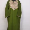 Gul Green Kashmiri Cashmilon Embroidered Pheran with Aari Work