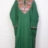 Kashmiri Green Pheran with Hand Aari Work in Raffal Wool Sabzgul
