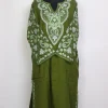 Sabzah Kashmiri Raffal Wool Aari Embroidery Pheran Moss Green