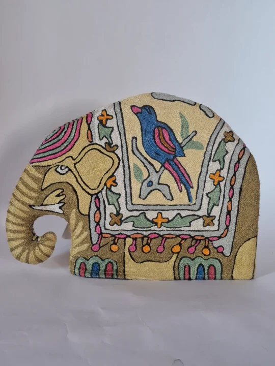 Sadeem Kashmiri Handmade Elephant Chain Stitch Silk Thread Tea Cozy
