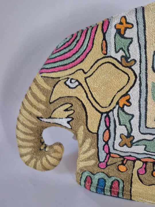 Sadeem Kashmiri Handmade Elephant Chain Stitch Silk Thread Tea Cozy - Image 2