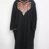 Sadira Kashmiri Raffal Wool Botte Tilla Work Pheran Black