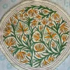 Kashmiri Saffron Gulab Wool Embroidery Namda Rug 4×4 Feet