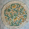 Kashmiri Saffron Vine Wool Embroidery Namda Rug 4×4 Feet