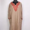 Sahar Kashmiri Raffal Wool Hand Sozni Embroidery Pheran Beige