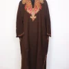 Sahiba Kashmir Brown Raffal Wool Hand Sozni and Tilla Embroidery Pheran
