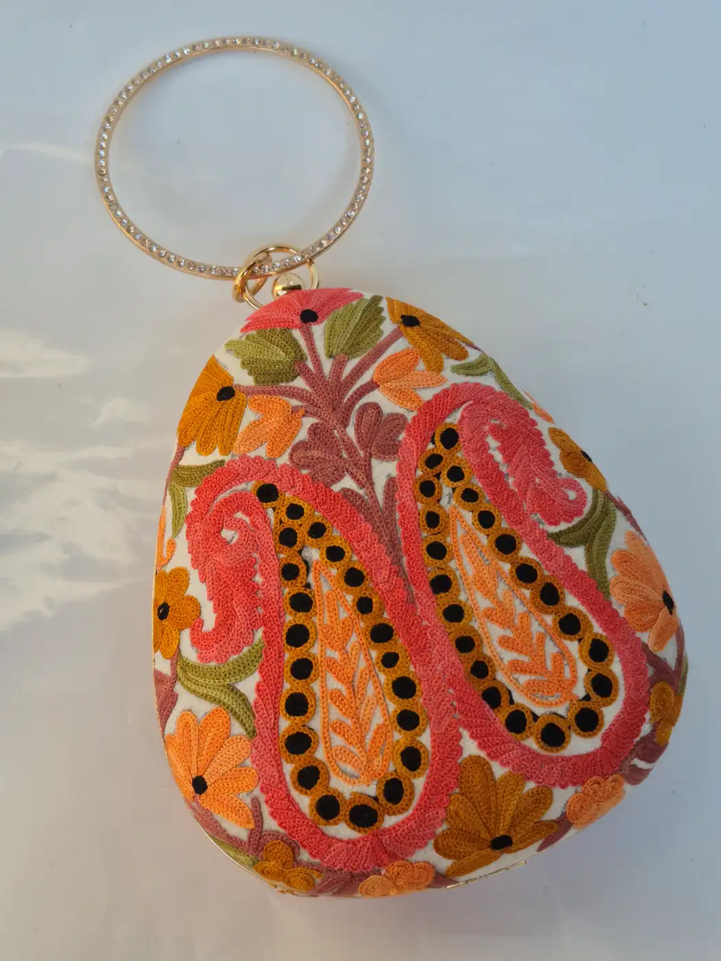 Samia Kashmiri Multicolored Coconut Bag with Aari Embroidery - Image 3