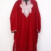 Kashmiri Red Velvet Shafaq Botte Tilla Embroidered Pheran