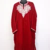 Kashmiri Red Velvet Botte Tilla Embroidered Pheran Shafaq