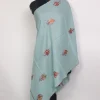 Shagufta Kashmiri Blue Toosha Paper Machie Style Hand Sozni Embroidery Stole