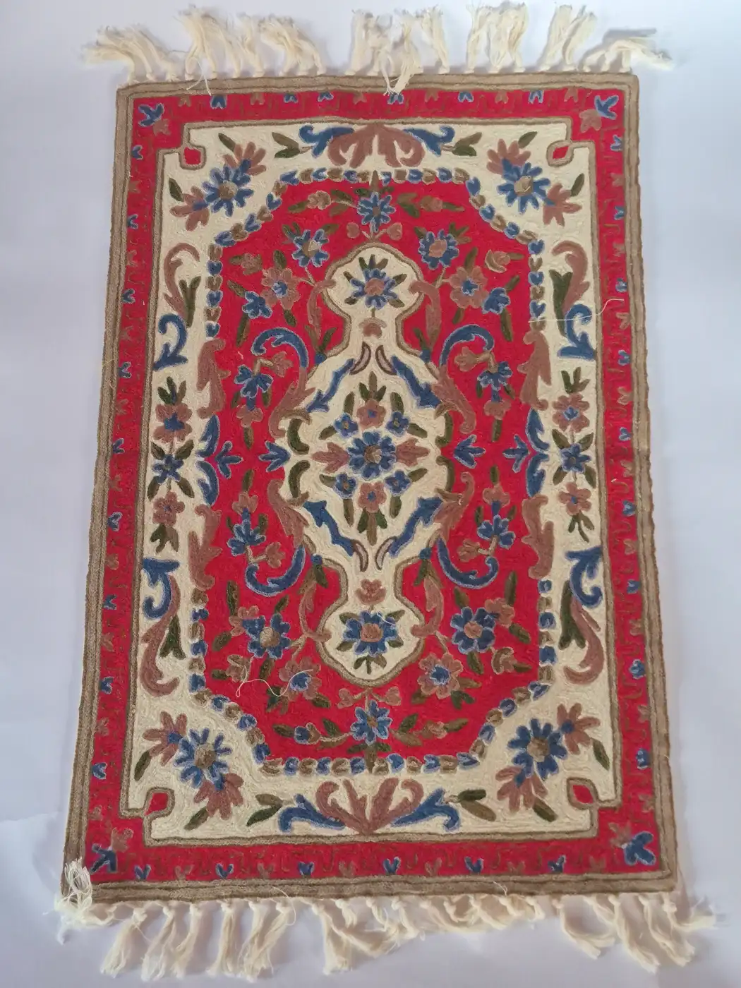 Shahaar Chain Stitch Kashmiri Hand Embroidered Rug 3*2 Ft