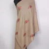 Shahbano Kashmiri Toosha Paper Machie Style Hand Sozni Embroidery Stole Beige