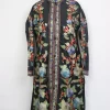 Black Silk Kashmiri Aari Embroidered Shahdana Long Coat