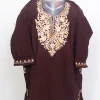 Shaheen Maroon Kashmiri Girls Pheran With Aari Work In Cashmilon Wool(3 to 4Y)