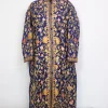 Shahista Navy Blue Silk Kashmiri Long Jaal Aari Work Coat