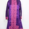 Kashmiri Long Coat | Purple Silk Shahnoor Aari Embroidery