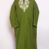 Shakira Kashmiri Girls Pheran in Olive Green Cashmilon Wool with Aari Work