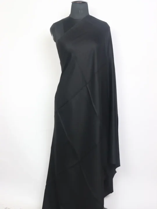 Shermin Black Kashmiri Toosha Wool Plain Shawl