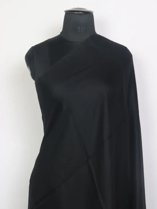 Shermin Black Kashmiri Toosha Wool Plain Shawl - Image 2