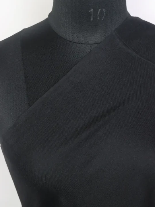 Shermin Black Kashmiri Toosha Wool Plain Shawl - Image 3