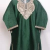 Shirin Kashmiri Girls Pheran With Zari Tilla Work In Holland Velvet Dark Green (3 to 4Y)