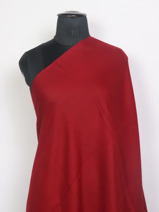 Shirin Maroon Kashmiri Toosha Wool Plain Shawl - Image 2