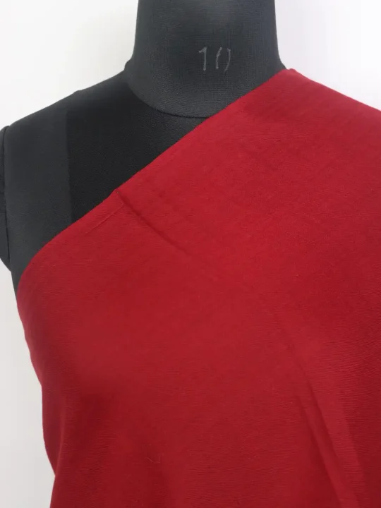 Shirin Maroon Kashmiri Toosha Wool Plain Shawl - Image 3