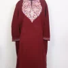 Sumbul Aari Embroidered Maroon Cashmilon Pheran