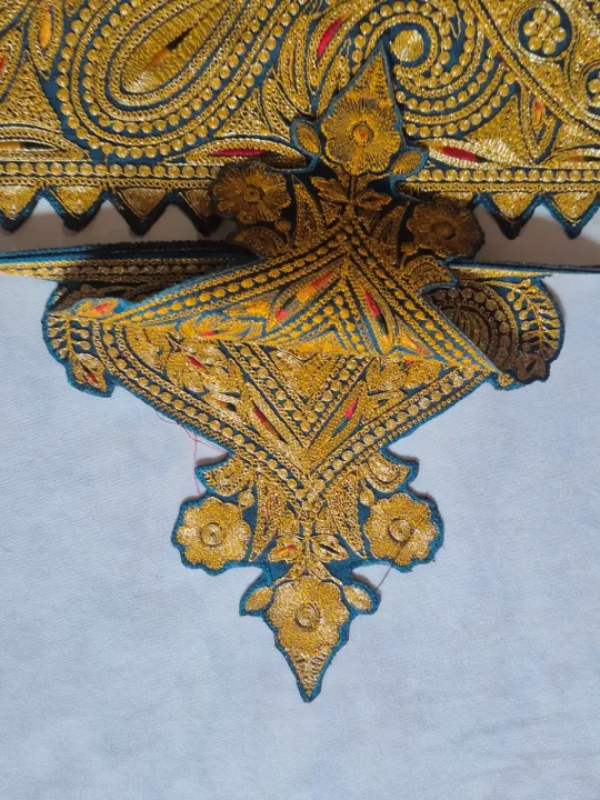 Zoon Teal Blue Kashmiri Long Neck Tilla Patch Set with 4 Patches - Image 3
