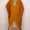Mustard Kashmiri Pheran Cashmilon Aari Embroidered