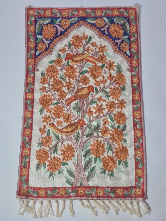 Chain Stitch Wall Hanging Handmade In Silk Thread in Kashmir | Tree Of Life | Sareer | 3*2ft
