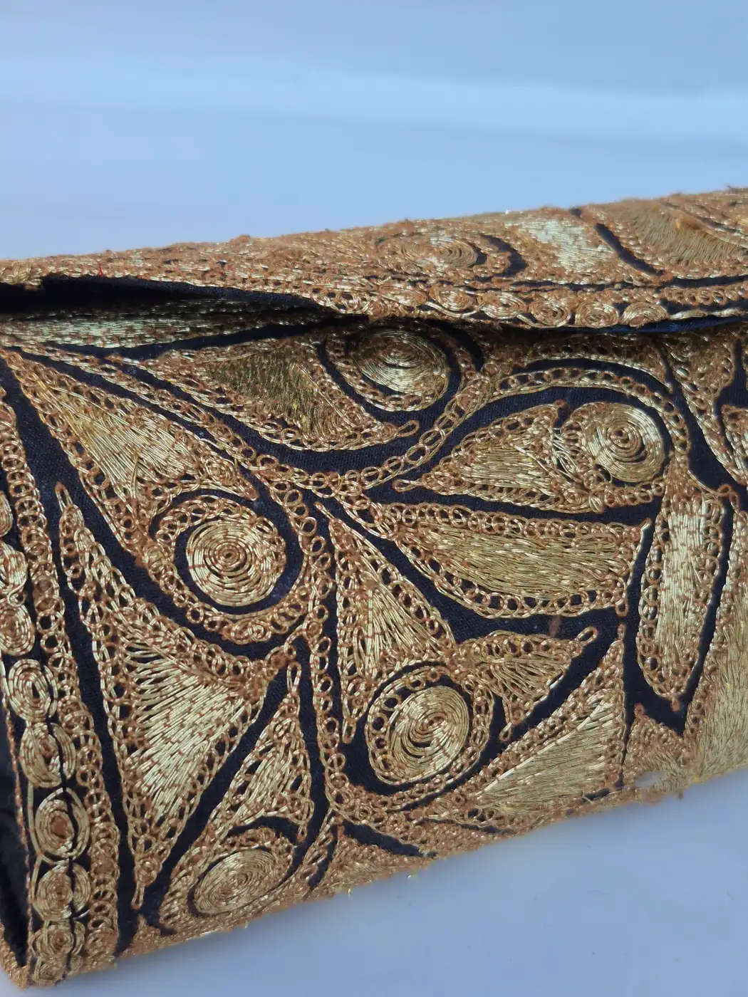 Zoya Kashmiri Black Clutch Bag with Botte Tilla Work - Image 2