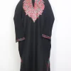 Zunair Black Kashmiri Aari Embroidered Cashmilon Wool Pheran