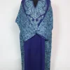 Mahrukh Kashmiri Pheran In Raffal Wool With Aari Embroidry | Blue