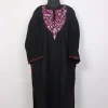 Black Bahaar Kashmiri Pheran with Hand Sozni Work Paper Mache Style in Raffal Wool