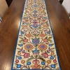 Doodpathri Kashmiri Handmade Silk Thread Chain Stitch Embroidery Runner 4*1.5ft
