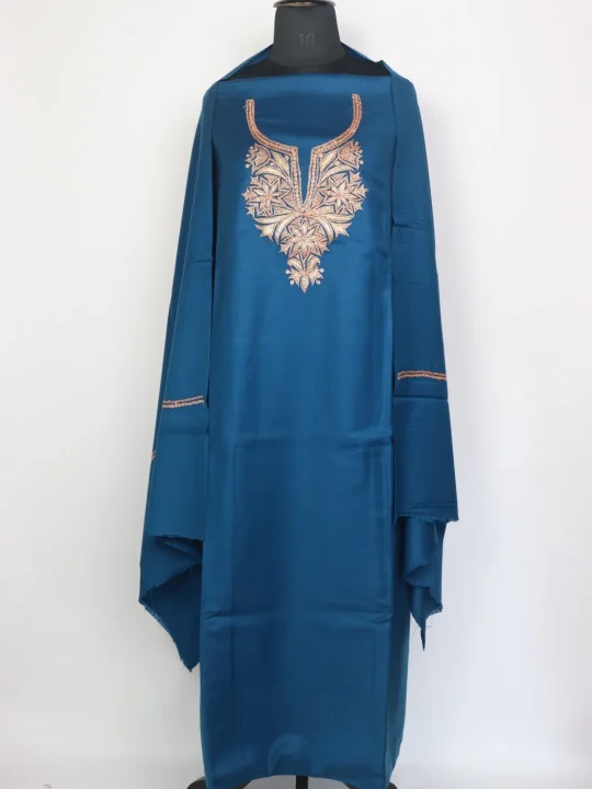 Toiba Kashmiri 3pc Unstitched Cashmilon Tilla Suit For Women With Dupatta
