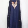 Blue Kashmiri 3pc Unstitched Sara Spun Tilla Suit For Women With Dupatta