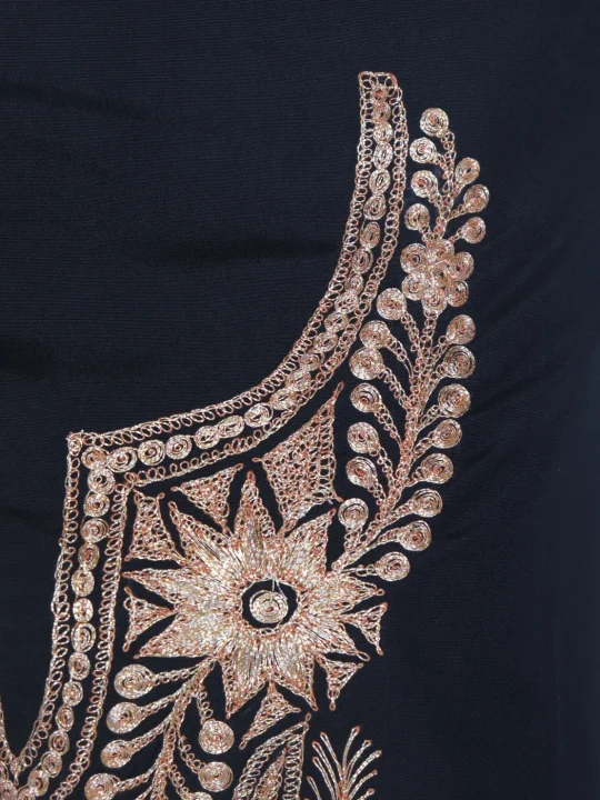Black Kashmiri 3pc Noor Unstitched Spun Tilla Suit For Women With Dupatta - Image 3