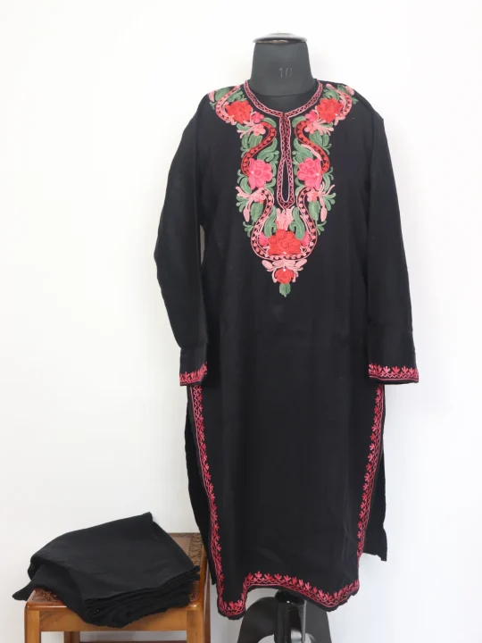 Mehar Kashmiri Cashmilon Kurta Set for Women With Aari Kaam