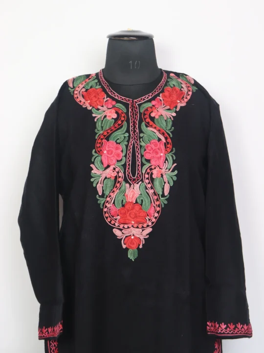 Mehar Kashmiri Cashmilon Kurta Set for Women With Aari Kaam - Image 2