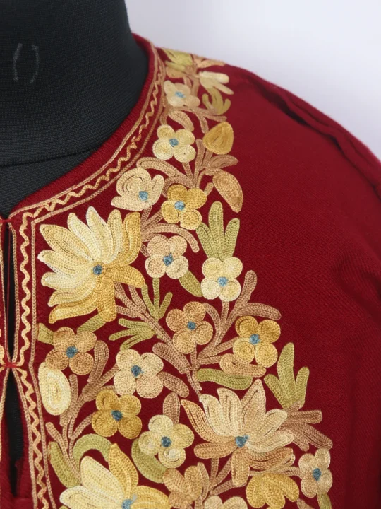Kashmiri Cashmilon Kurta Set for Women Nidu With Aari Work - Image 3