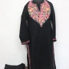 Kashmiri Cashmilon Kurta Set In Black for Women Shaheen With Aari Embroidery